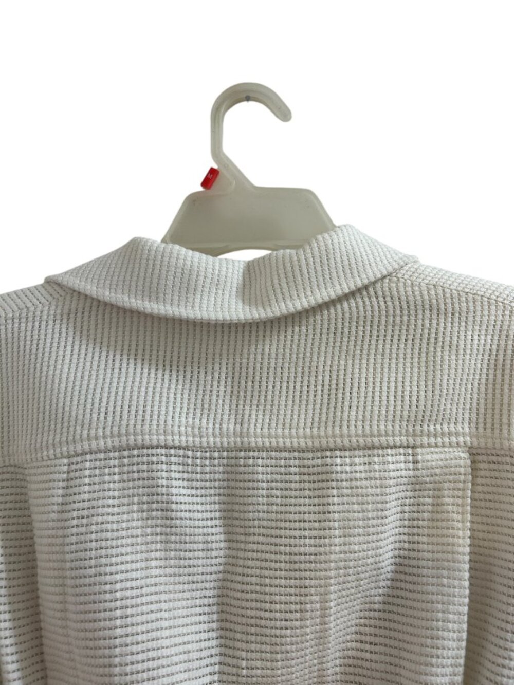 Zara White Waffle Knit Twist Front Crop Top Size Medium - Picture 6 of 11